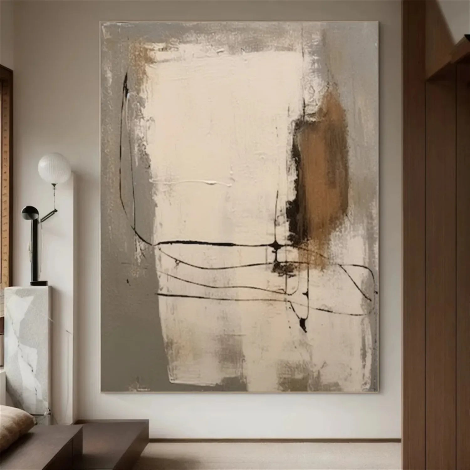 Abstract Painting #AB 180 - Modern Wall Art for Living Room, Bedroom & Office Decor | Large Canvas Artwork for Home & Commercial Spaces