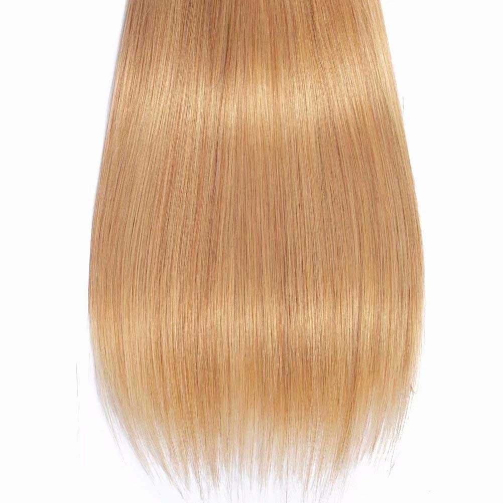 FEEL ME Ombre Brazilian Hair Weave 3 Bundles 10 12 14 Inch - 1B/27 Honey Blonde Straight Virgin Hair Extensions | 8A Mink Unprocessed Human Hair | Perfect for Daily Styling, Parties & Special Occasions