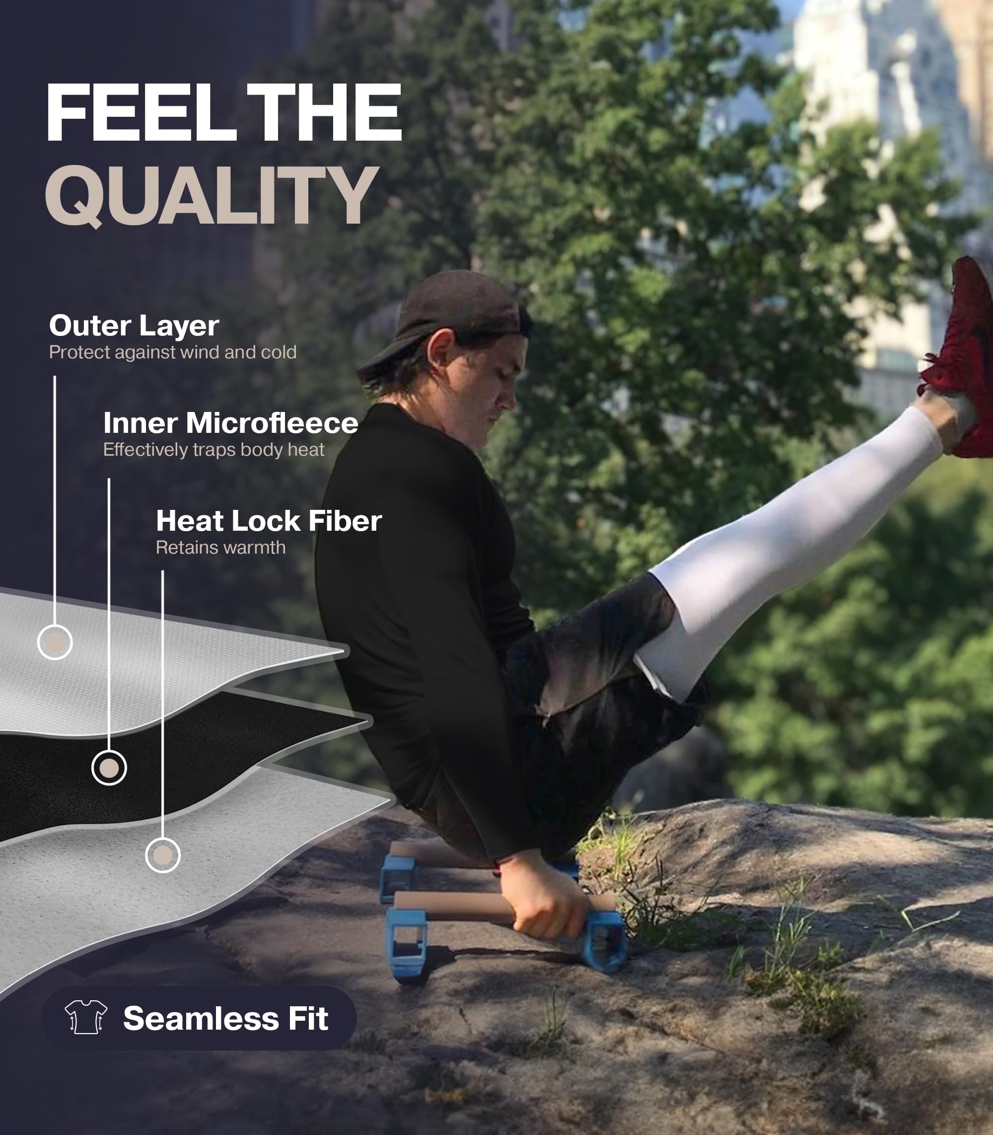 ThermoJohn Men's Thermal Underwear Set - Long Johns & Leggings for Cold Weather - Warm Base Layer for Winter Sports, Hiking & Outdoor Activities