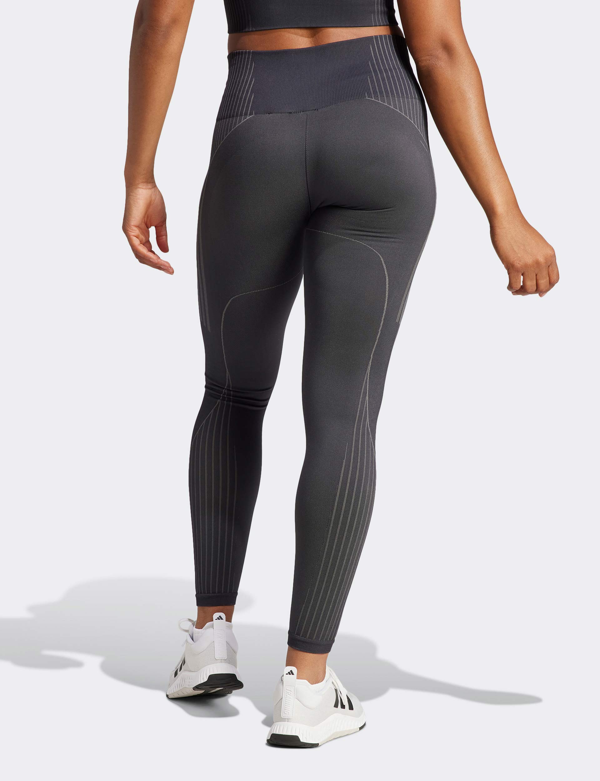 Seamless Branded 7/8 Leggings for Women - High Waist Yoga Pants - Black Workout Leggings for Running, Gym & Lounge