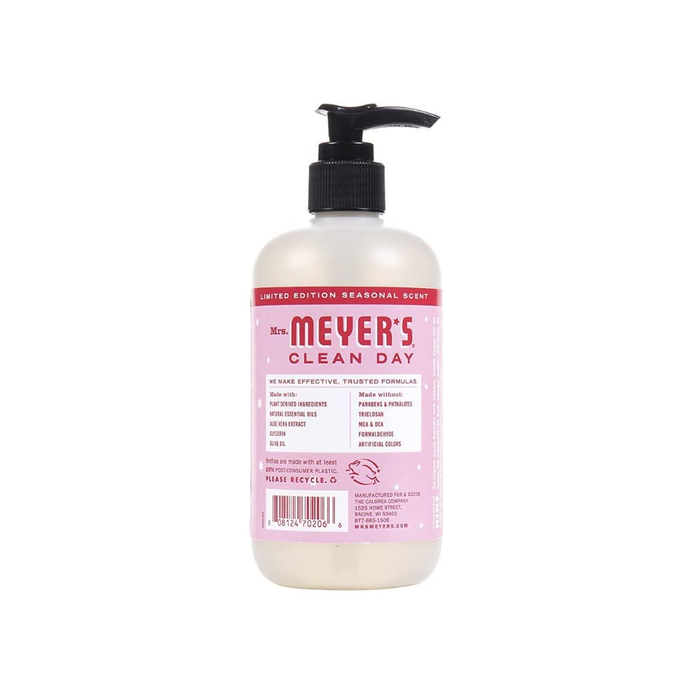 Mrs. Meyer's Clean Day Hand Soap Variety Pack - 4 Bottles (Gingerbread, Iowa Pine, Peppermint & Snow Drop Scents) | Plant-Derived Ingredients, Cruelty-Free | Perfect for Kitchen, Bathroom & Holiday Gifting