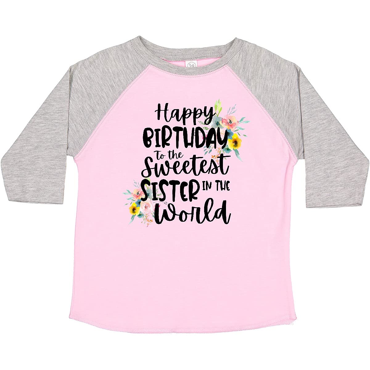 Happy Birthday to The Sweetest Sister in The World Toddler T-Shirt | Cute Sibling Birthday Gift for Baby Girls & Toddlers | Perfect for Birthday Parties, Family Photos & Special Occasions