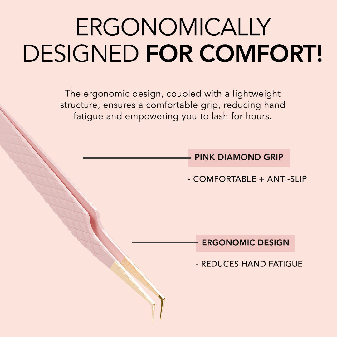 90 Degree Angle Fiber Grip Tweezer - Precision ESD Safe Tweezers for Electronics Repair, Jewelry Making & Crafting - Ideal for PCB, Watch, and Small Component Handling