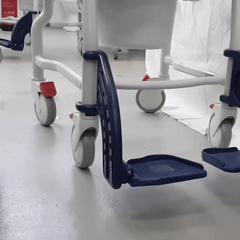 Rebotec Bonn Shower Commode Chair - Adjustable Height Bathroom Safety Chair with Wheels & Removable Arms for Elderly and Disabled - Ideal for Home Care, Hospitals, and Mobility Assistance