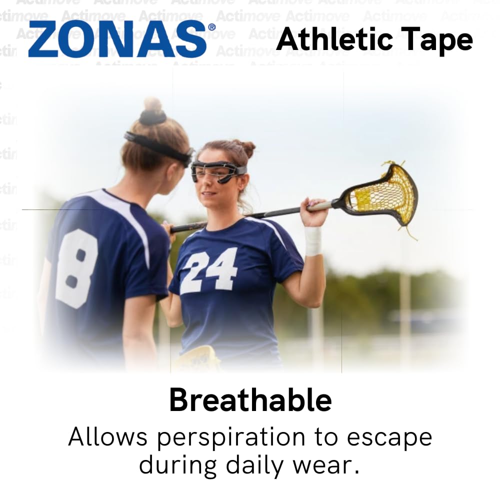 Zonas Athletic Tape - 1.5 Inch Porous Sports Tape for Wrist, Ankle & Joint Support - 32 Rolls per Box - Ideal for Athletes, Gym & Injury Recovery