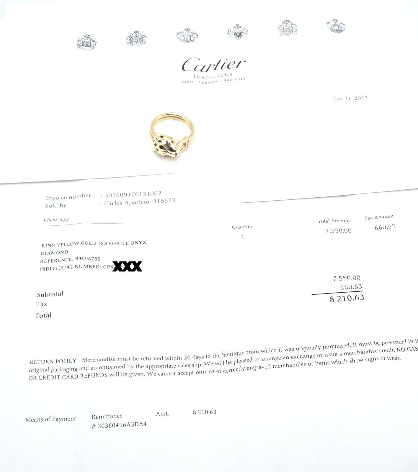 Authentic Cartier Panther Panthere 18k Gold Diamond & Tsavorite Ring with Certification - Luxury Jewelry for Women, Perfect for Weddings, Anniversaries & Special Occasions