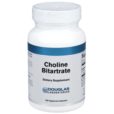 Douglas Labs Choline Bitartrate Supplement - 500mg Brain Health & Liver Support Capsules - Vegan, Non-GMO - Improve Memory & Focus for Students & Professionals