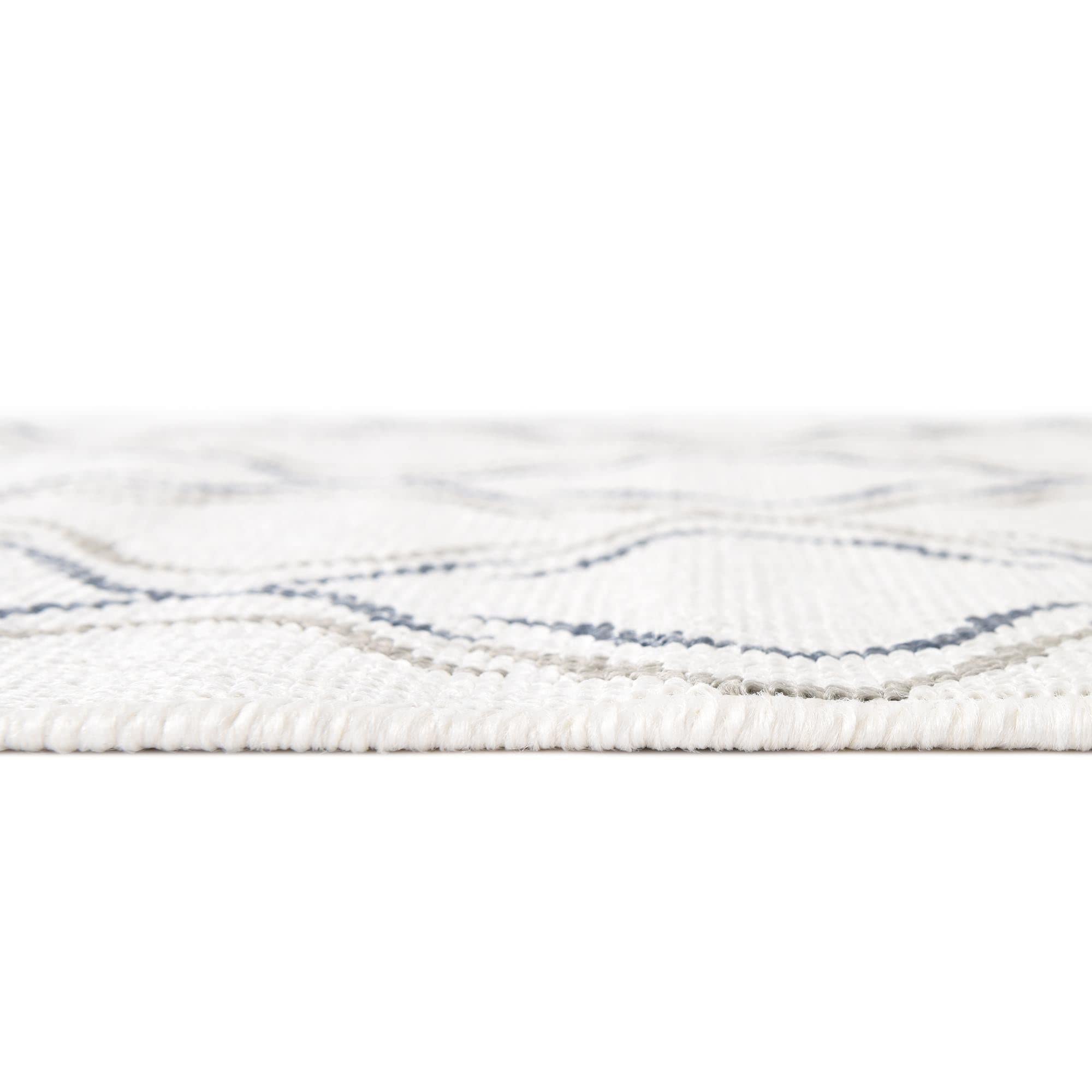 Outdoor Lattice Collection 8x8 FT Ivory Flatweave Rug - Durable Indoor/Outdoor Area Rug for Patio, Deck, Living Room & Kitchen | Water-Resistant & Easy to Clean