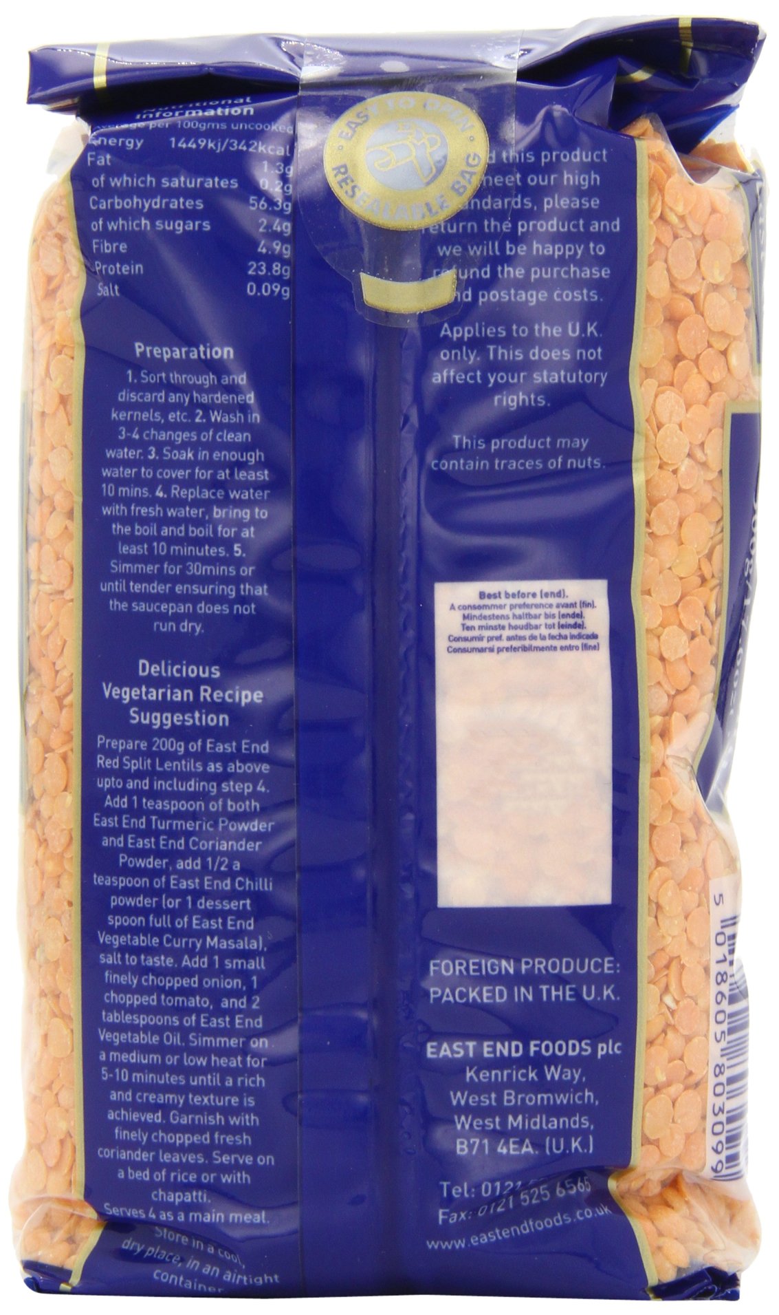 Organic Red Lentils 500g | Non-GMO, Gluten-Free | Perfect for Soups, Stews & Indian Dal Dishes | Bulk Pantry Staple