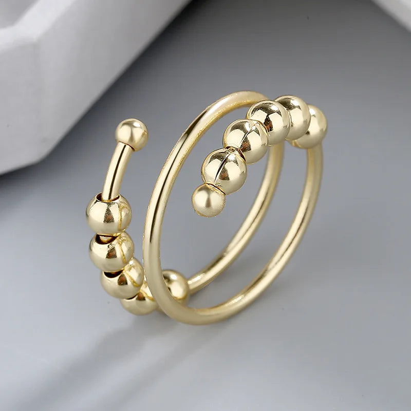 Anxiety Relief Ring with Daisy Flower & Butterfly Design - Stress Relief Jewelry for Women - Perfect for Anxiety, Meditation & Everyday Wear