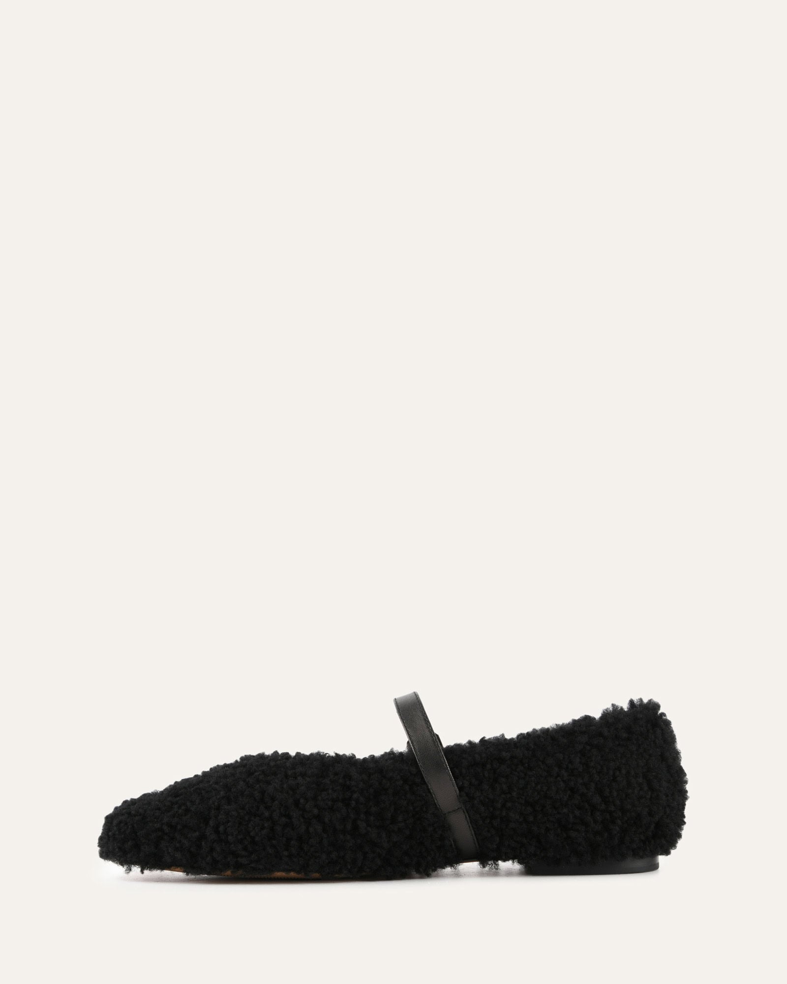 April Casual Flats Black Shearling - Women's Comfortable Slip-On Shoes for Walking, Work & Everyday Wear