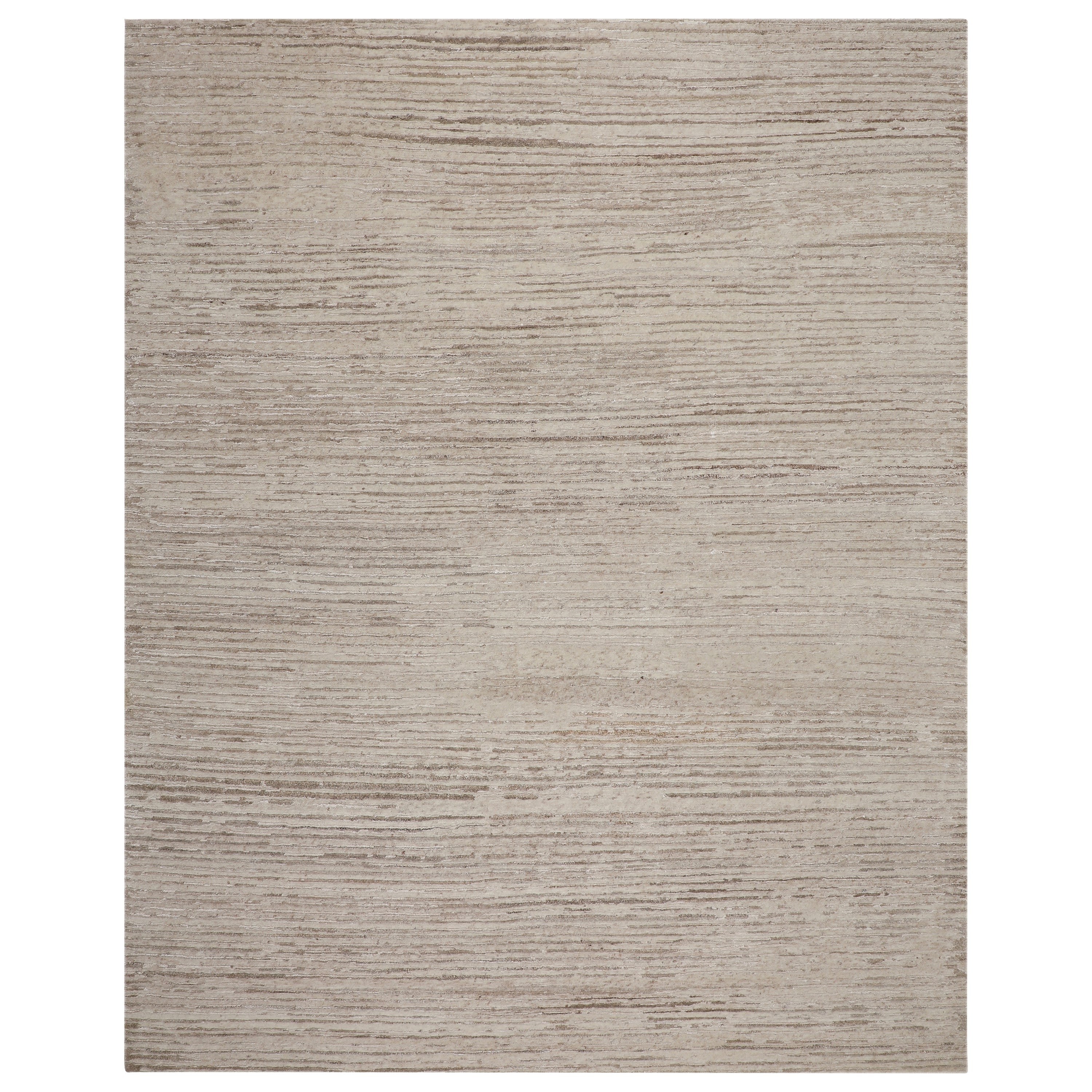 Beige Contemporary Wool Blend Rug 8'1 x 10' - Soft & Durable Area Rug for Living Room, Bedroom & Office Decor