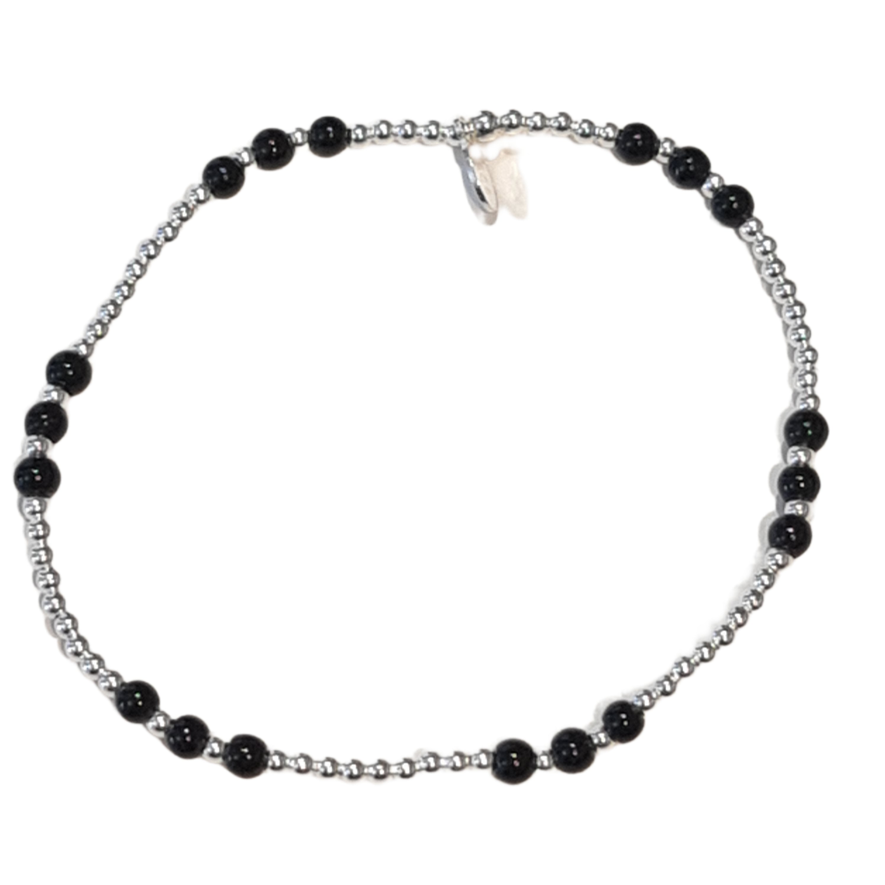 Black Onyx Gemstone Bracelet for Women - Handmade Adjustable Beaded Stretch Band for Healing, Protection & Style | Perfect for Meditation, Yoga & Everyday Wear