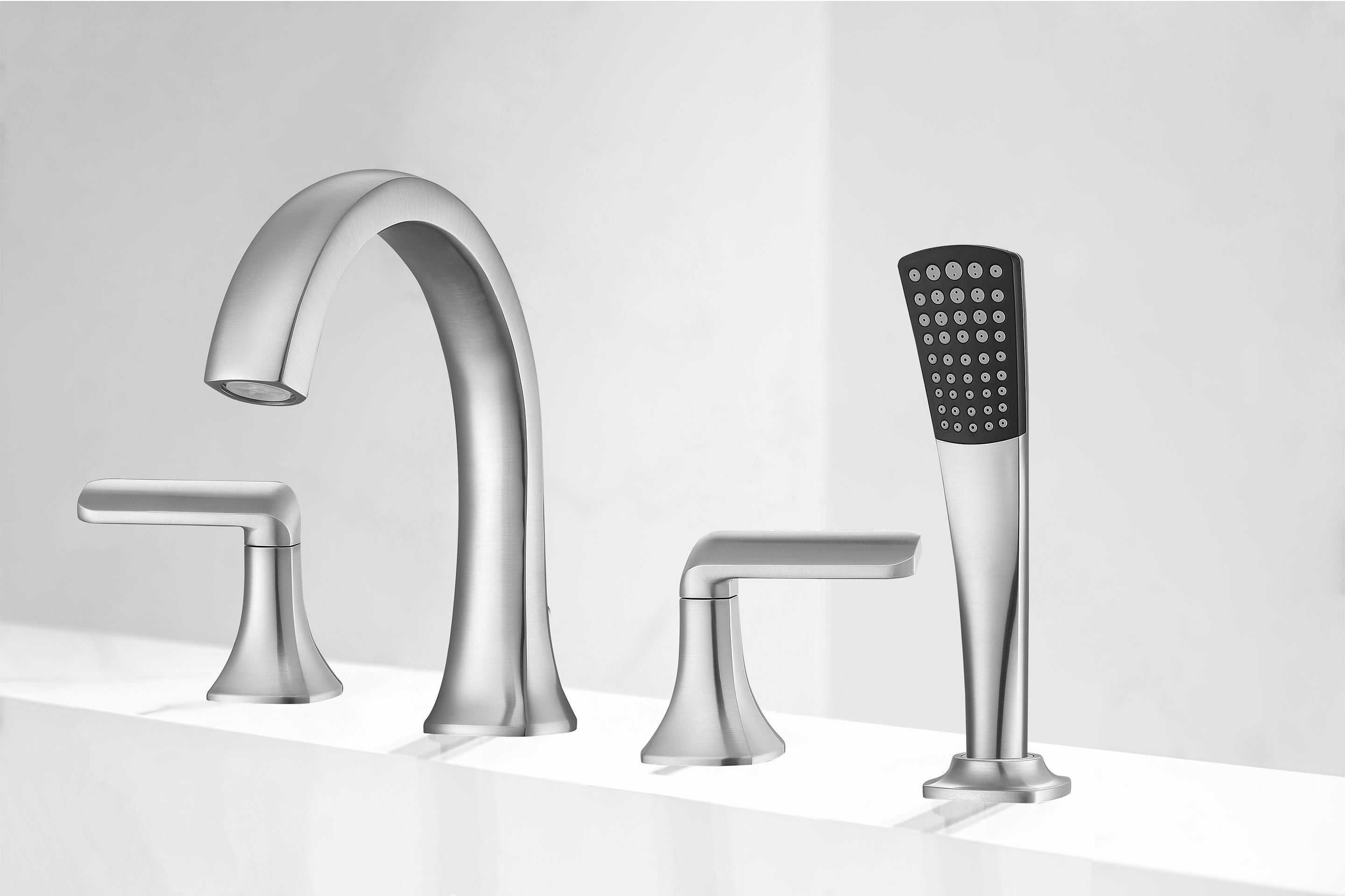 Arezzo Two Handle Roman Tub Faucet in Brushed Nickel Finish - Durable Bathroom Faucet for Luxury Bathtubs & Spa Retreats