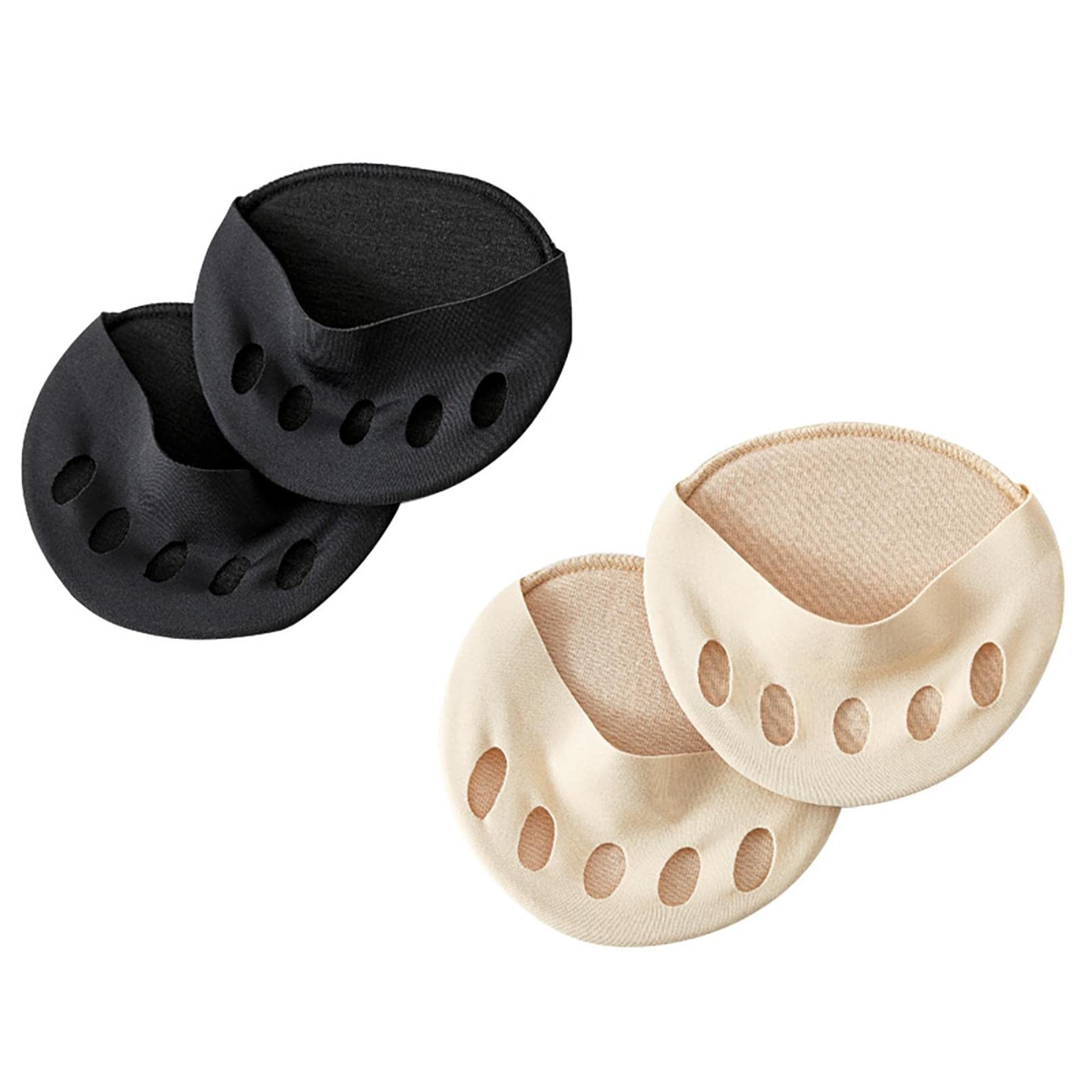 Non-Slip Corrective Toe Socks for Women - Invisible Seamless Socks for High Heels & Dress Shoes (Black & Beige) | Perfect for Work, Parties & Everyday Comfort