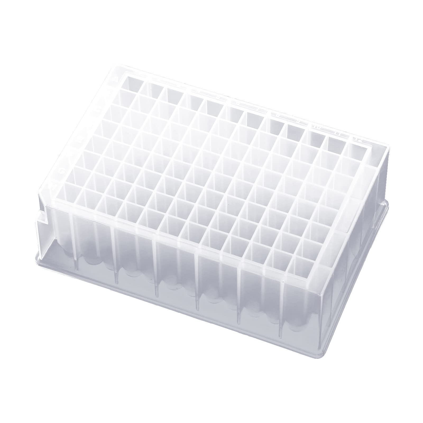 96-Well Deep Well Plate, 2.2ml U-Bottom Plastic Storage Plate - Square 24 Wells, No Cap (Pack of 96) - Ideal for PCR, Sample Storage & Laboratory Research