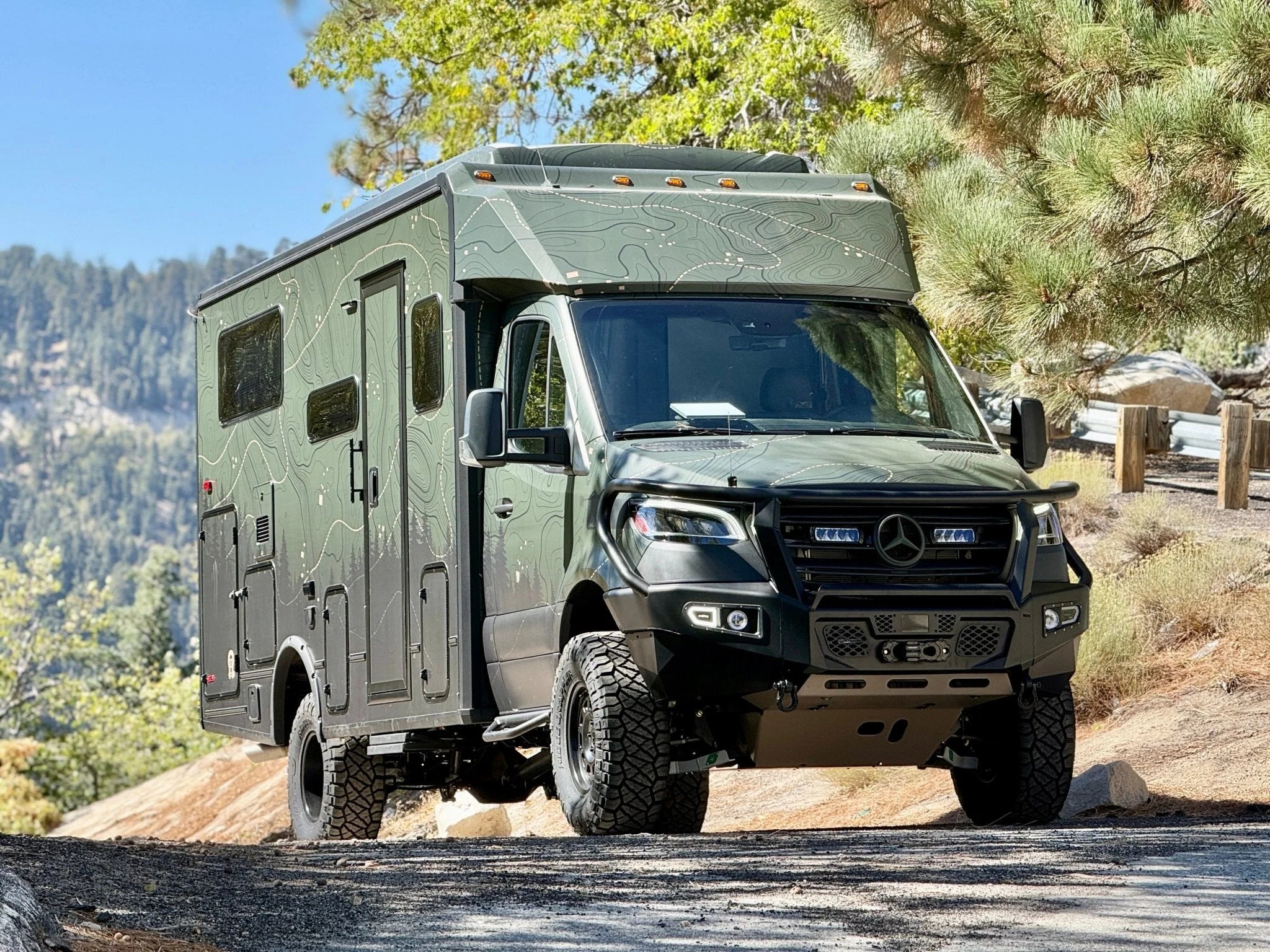 Owl Ridgeline MAX Front Bumper with Skid Plates for 2019-2023 Mercedes Sprinter Van 2500/3500 - Heavy Duty Off-Road Protection for Adventure Vans & Overlanding Vehicles