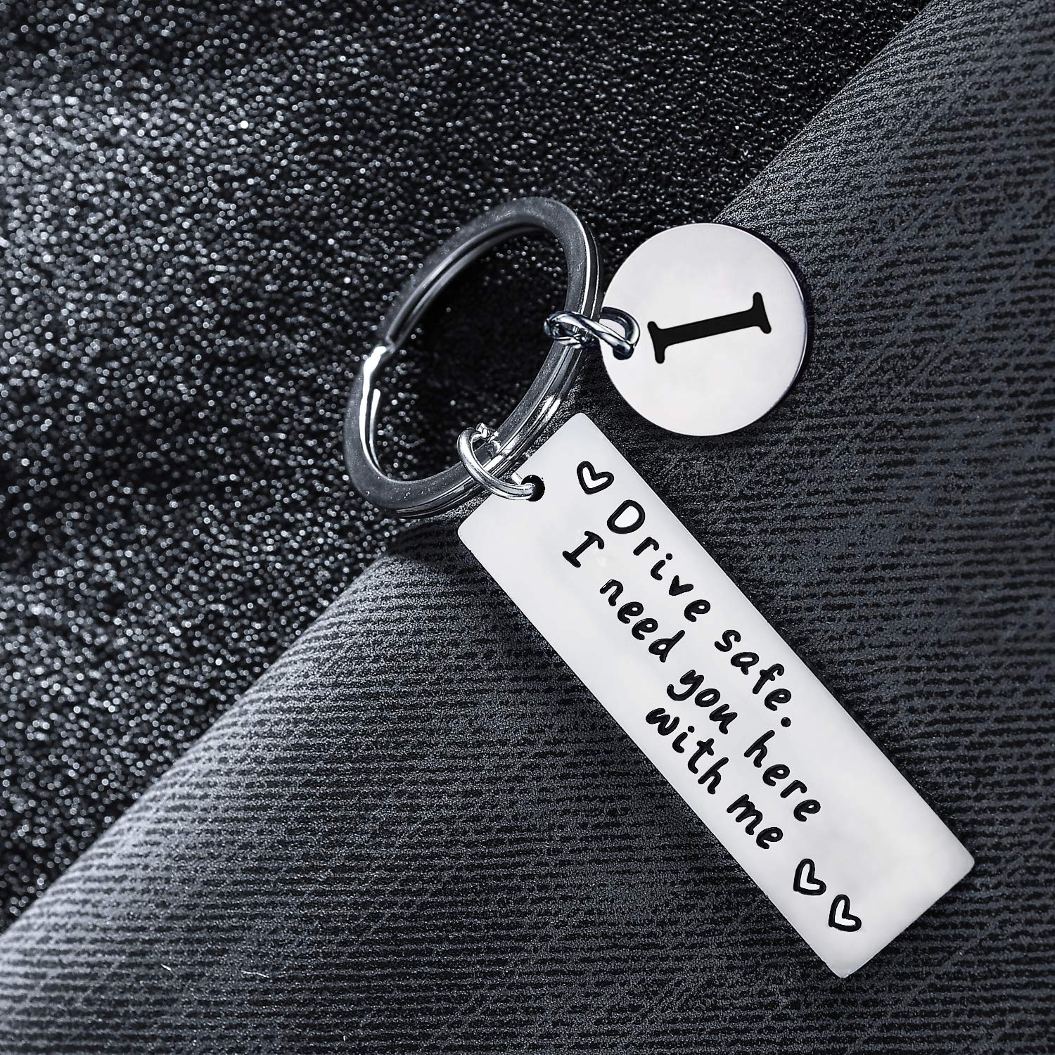 BESPMOSP Drive Safe Keychain - Thoughtful Gift for Boyfriend, Husband, Dad - Anniversary, Valentine's Day, Christmas & Birthday Present - Perfect for Car Keys & Daily Safety Reminder