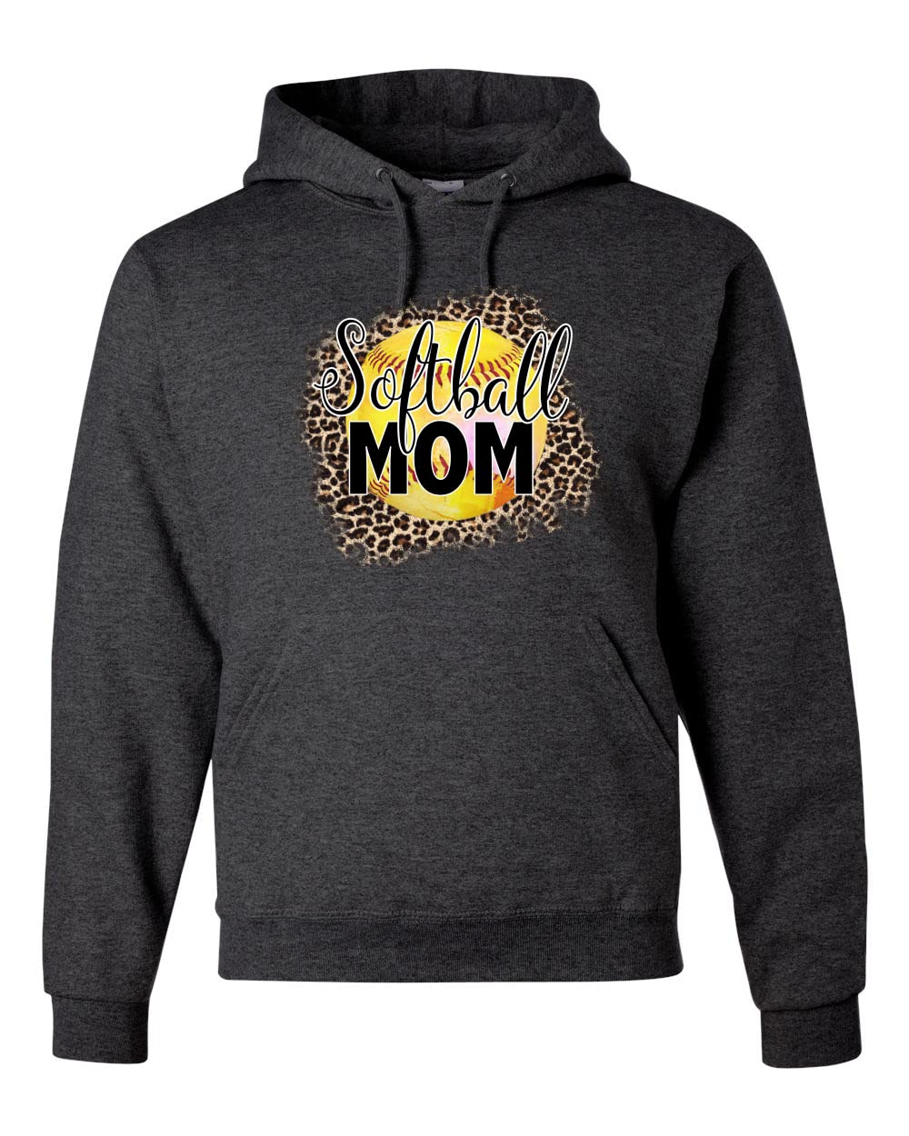 Wild Bobby Softball Mom Animal Print Graphic Hoodie - Unisex Sports Sweatshirt for Women & Men - Perfect for Baseball Games, Team Spirit & Casual Wear