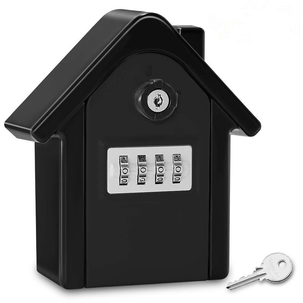 4-Digit Combination Key Lock Box Wall Mount - Zinc Alloy Weatherproof Key Storage Safe for Outdoor & Indoor Use | Resettable Code with Mounting Kit | Perfect for House Spare Keys, Vacation Rentals, Airbnb Hosts & Property Management