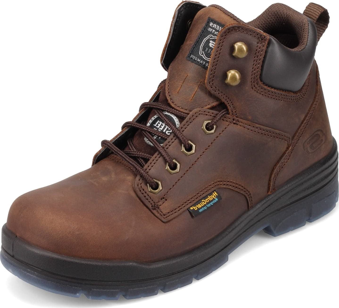 Skechers Men's Argum ST WP Waterproof Work Boots - Durable Steel Toe Safety Shoes for Construction, Warehouse & Outdoor Work