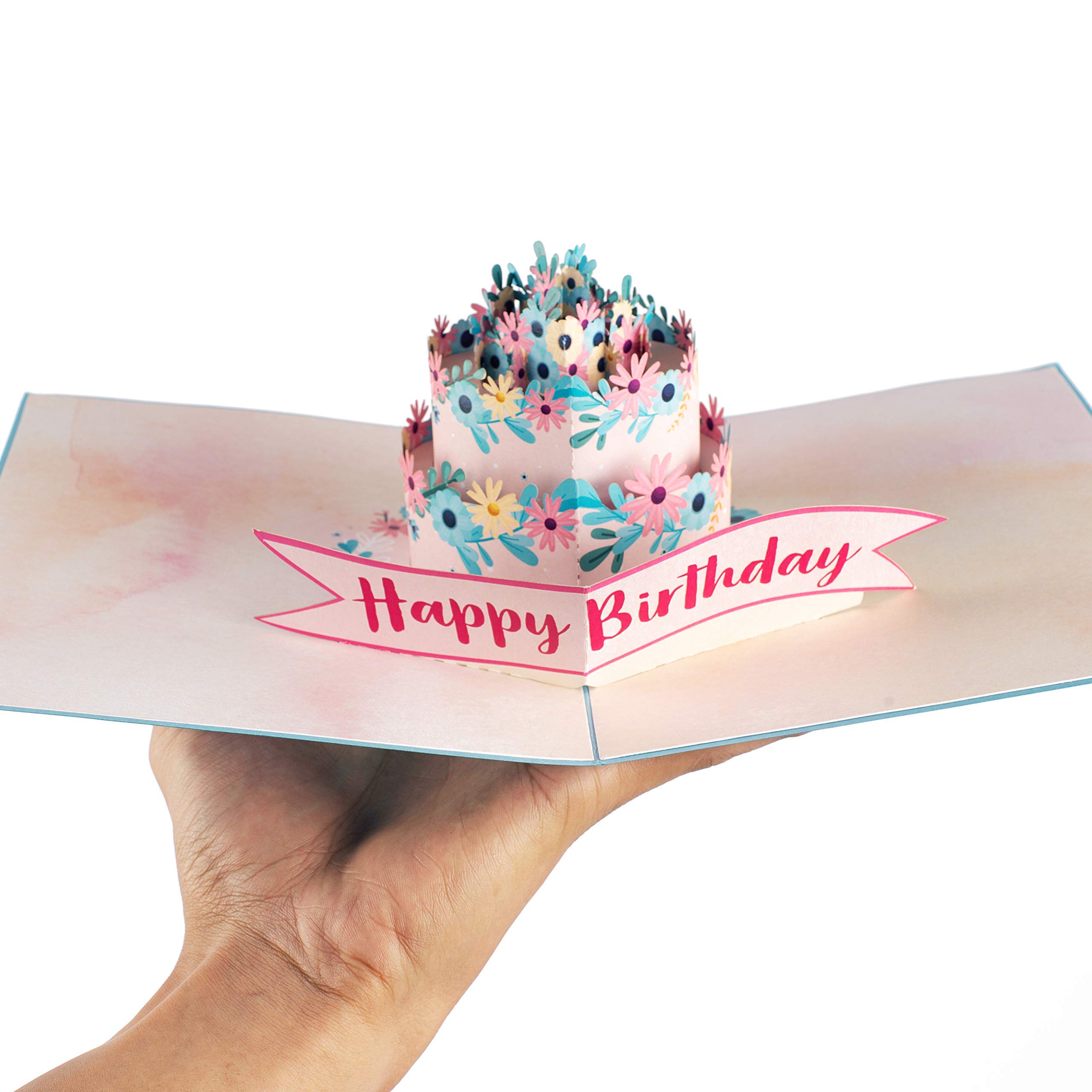 TRUANCE 3D Pop Up Birthday Card with Cake & Flowers - Unique Greeting Card for Mom, Dad, Wife, Husband, Daughter, Sister & Friend | Perfect for Birthday Wishes, Celebrations & Special Occasions