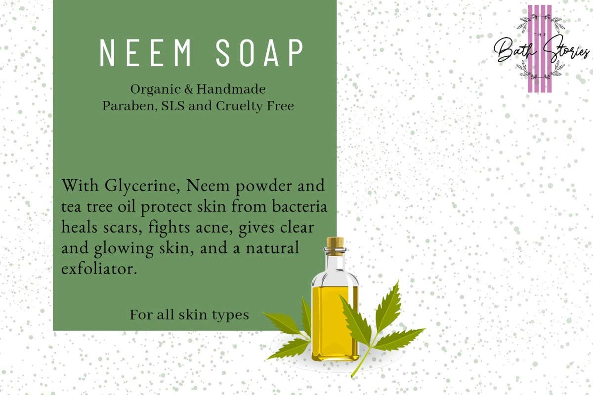 Organic Neem & Tulsi Leaves Anti-Bacterial Handmade Soap Bar - 90g x 2 Pack | Herbal Bathing Soap for Sensitive Skin, Acne Treatment & Daily Cleansing | Natural Ayurvedic Skincare for Face & Body