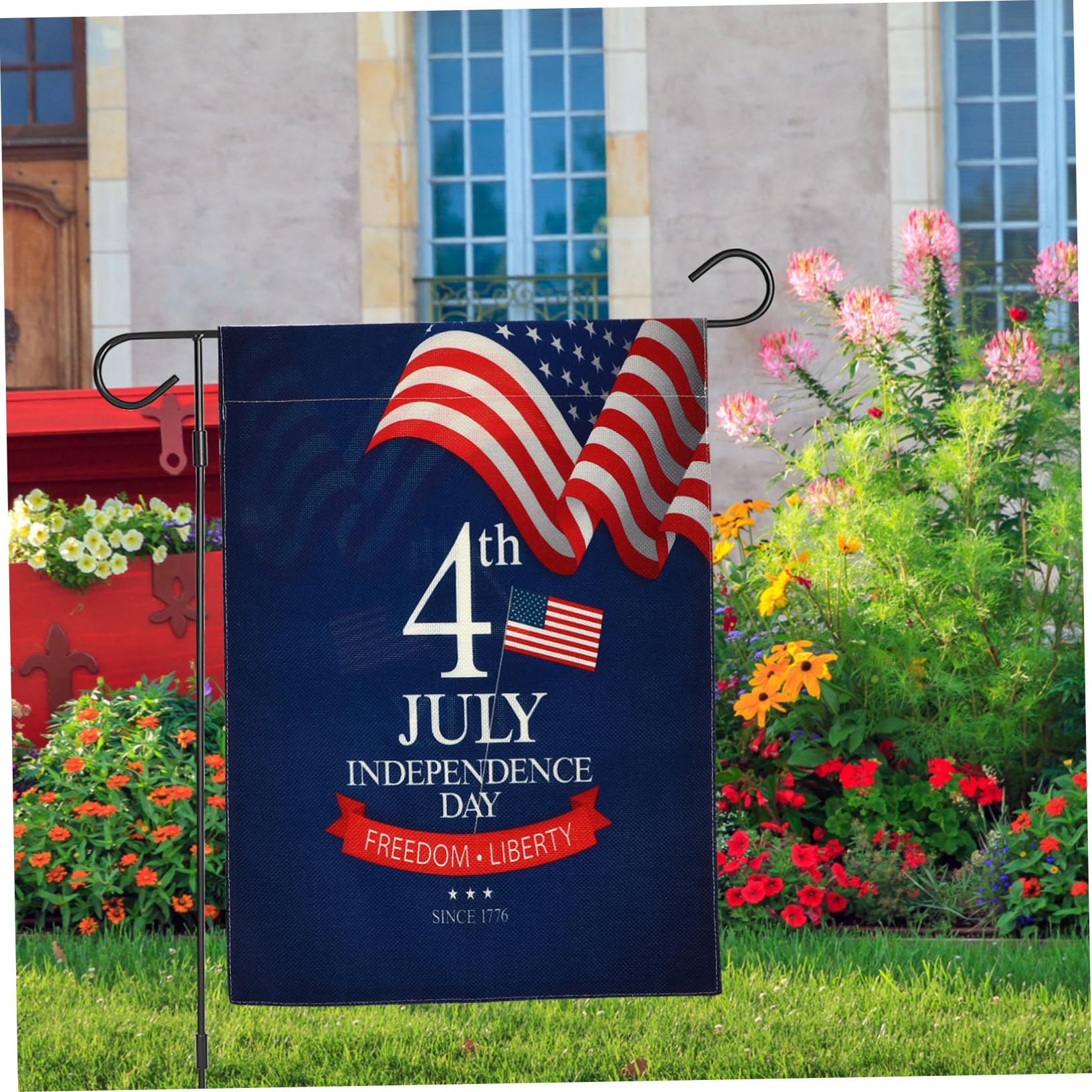 NOLITOY 3-Piece American Independence Day Garden Flag Set - Patriotic July 4th Outdoor Decor with Vibrant Printing for Yard, Porch, and Home Celebration