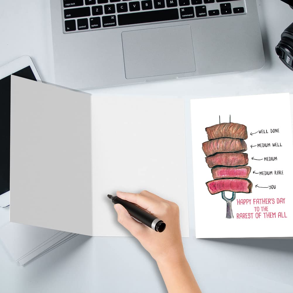 Funny Father's Day Card from Daughter or Son - Naughty Steak Sarcastic Birthday Greeting Card for Dad | Unique Blank Card for Daddy | Perfect for Father's Day, Birthday & Special Occasions
