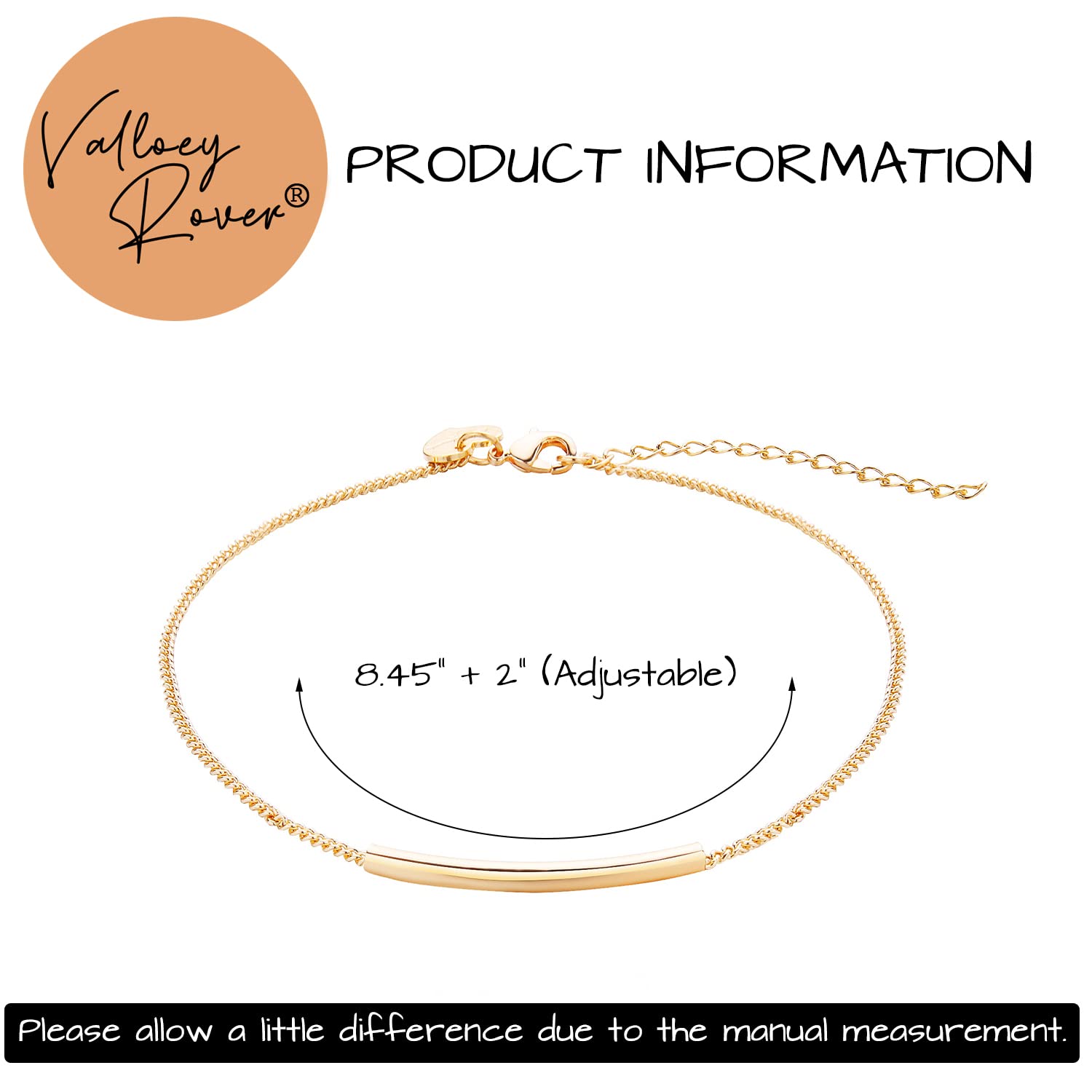 Valloey Women's Gold Ankle Bracelet - Adjustable Boho Layered Chain Anklet Jewelry for Beach, Summer & Casual Outfits