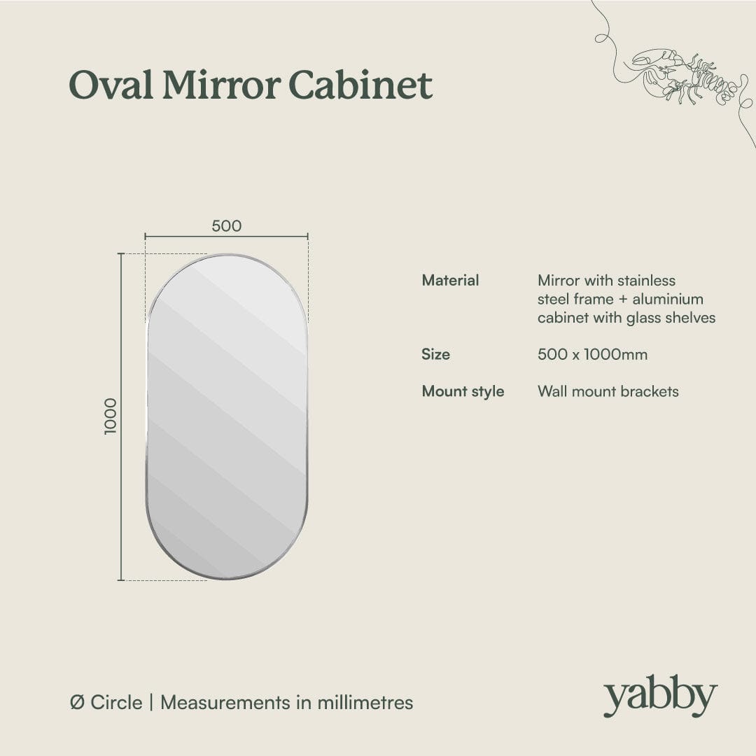 Brushed Brass Oval Mirror Cabinet - Elegant Bathroom Vanity with Storage for Makeup & Organizing | Perfect for Modern Home Decor