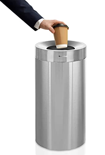 27 Gallon Heavy Duty Stainless Steel Trash Can - Corrosion Proof Indoor Garbage Bin for Home, School, Hospital & Office - Large Capacity Waste Disposal for Kitchen, Bathroom, Classroom & Commercial Spaces