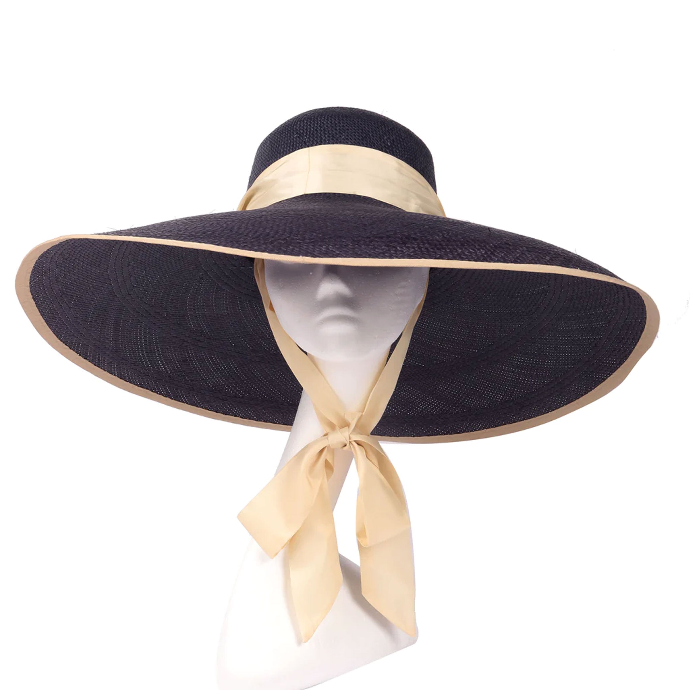Rina Wide Brim Sun Hat for Women - Navy Blue UPF 50+ Summer Beach Hat, Outdoor Gardening & Travel Sun Protection