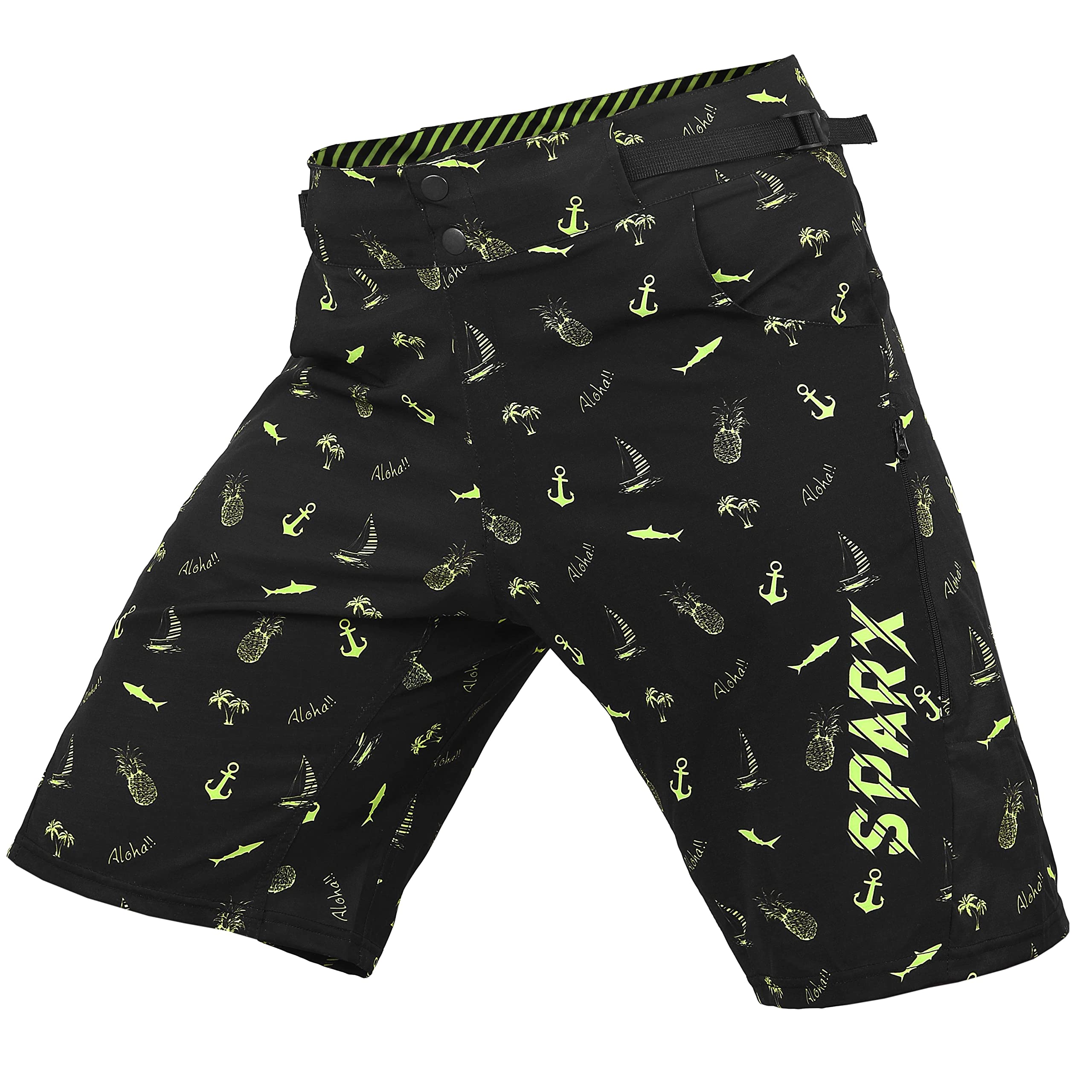 SPARX Men's Mountain Bike Shorts - Padded MTB Cycling Shorts with Stretch & Loose-Fit Design for Comfortable Trail Riding & Biking Adventures