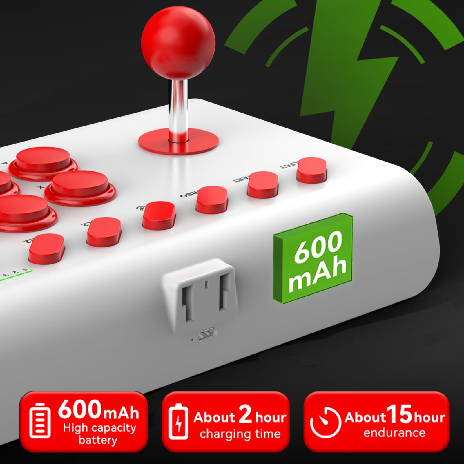 arVin Arcade Fight Stick Joystick - Universal Gaming Controller for Switch, PS4, PS3, PC, iPhone, iPad & Android | Turbo & Macro Programming | Phone Holder Included | Perfect for Emulators, Cloud Gaming & NeoGeo Mini | Enhance Your Fighting Games & Retro Gaming Experience