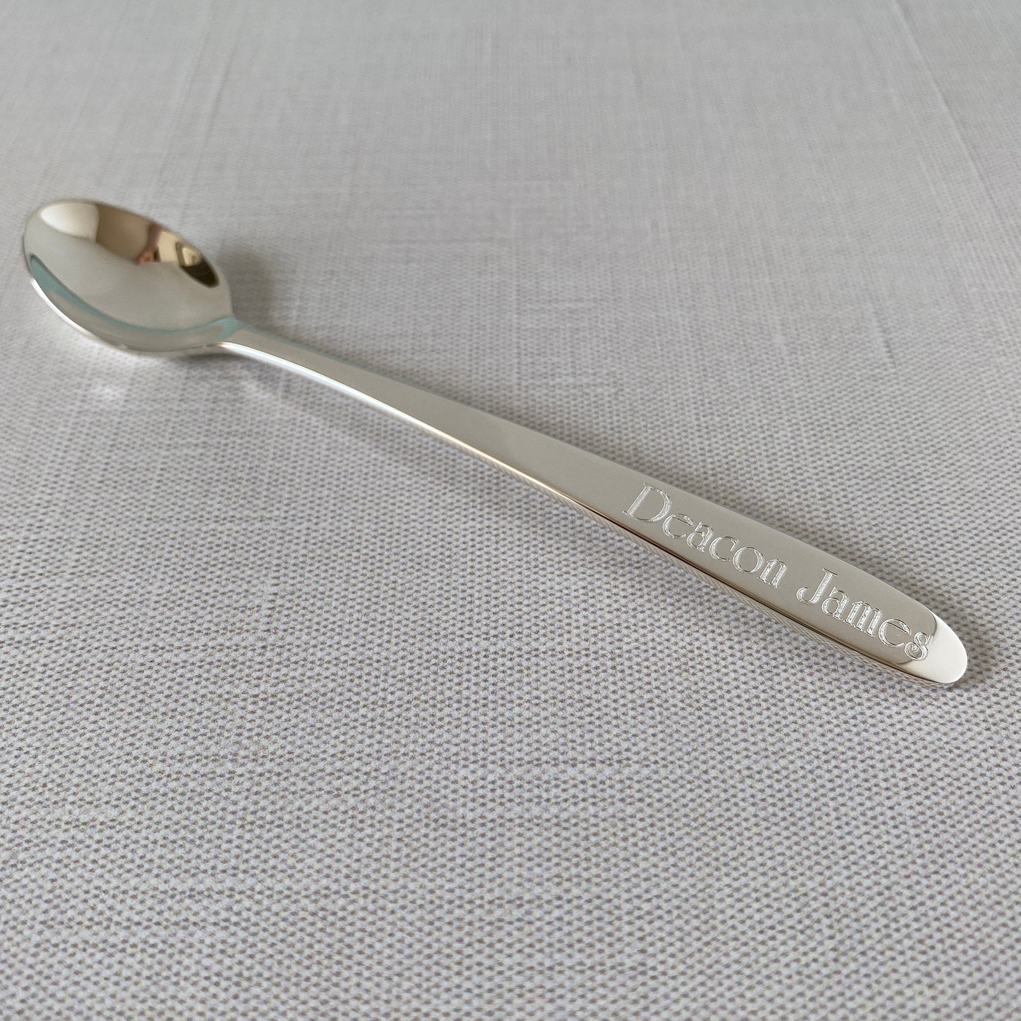 Sterling Silver Long Handle Baby Spoon - Safe & Durable Infant Feeding Utensil for Toddlers - Perfect for First Foods, Baby Led Weaning & Travel