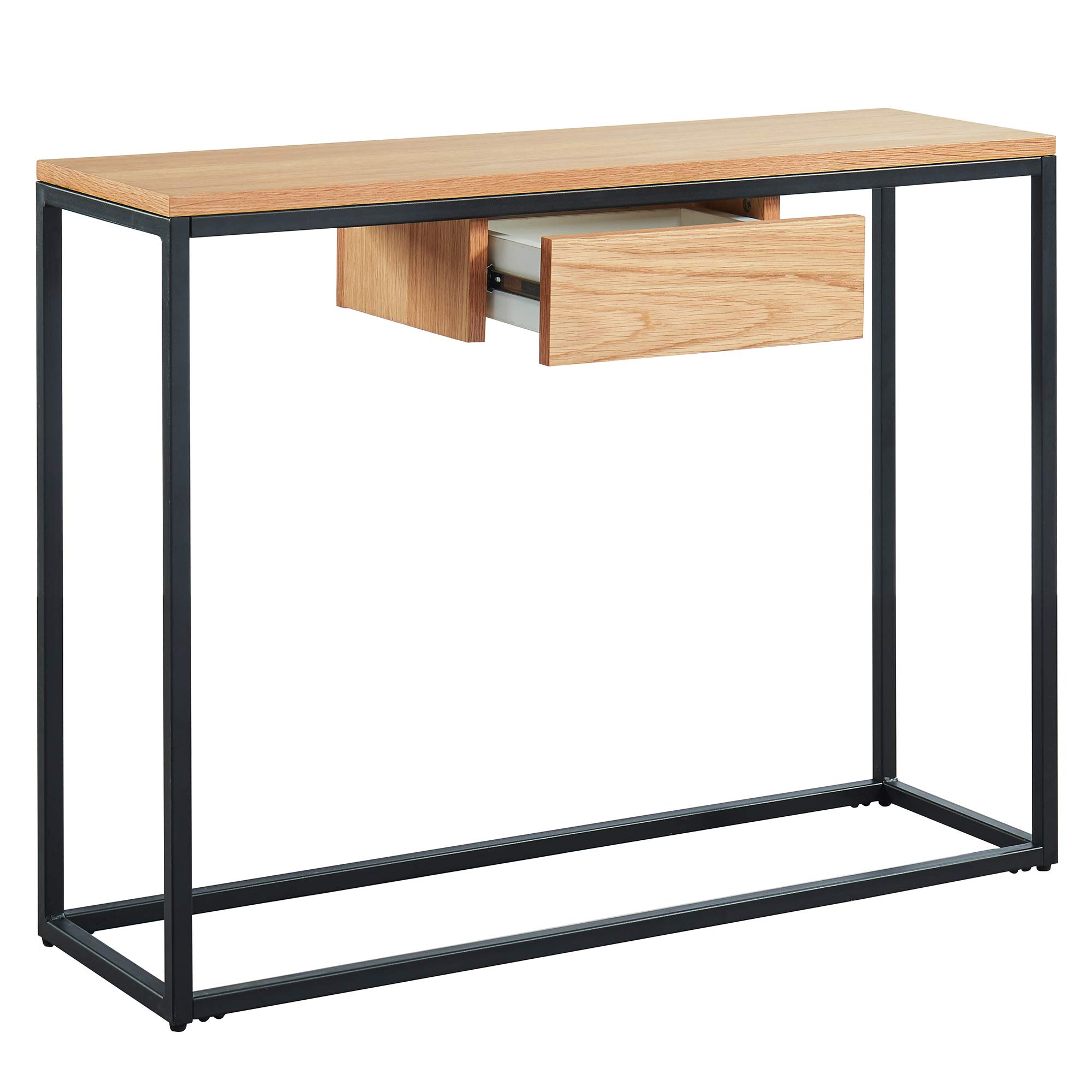 Modern Oak Console Table with Drawers - Elegant Sofa & Hallway Entryway Furniture for Living Room, Bedroom, or Foyer Decor