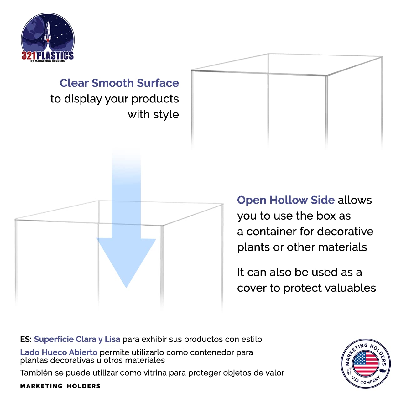 12x12x40 Inch Clear Acrylic Display Pedestal Stand - No Lid Trophy Showcase Cube for Wedding Reception, Expo Events & Retail Displays | Durable Marketing Holder for Trinkets, Awards & Product Showcases