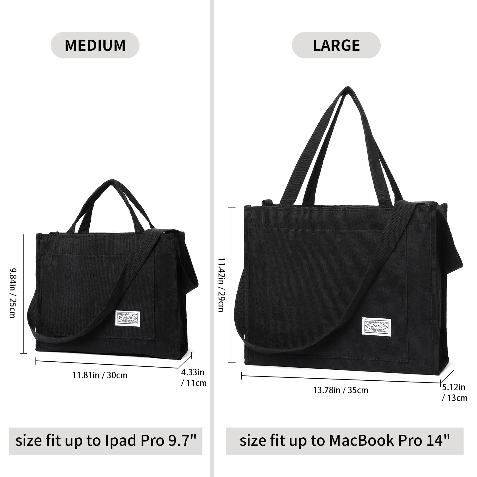 GAEKEAO Women's Corduroy Tote Bag - Stylish Hobo Crossbody Purse with Shoulder Strap, Versatile Handbag Satchel for Work, Travel & Shopping