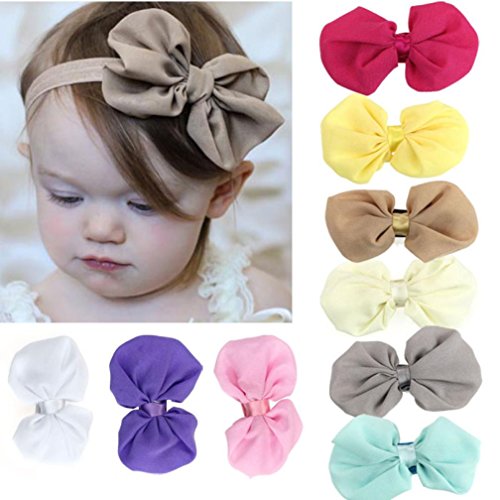 Bolayu 9PCS Baby Girls Chiffon Flower Headbands - Soft Elastic Hair Accessories for Toddlers & Infants - Perfect for Photography, Birthday Parties & Daily Wear