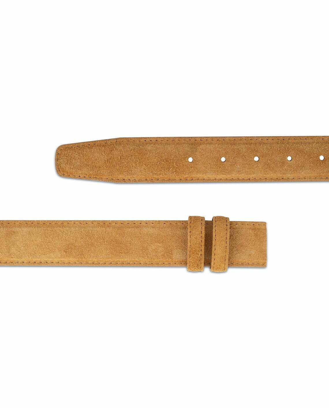 Men's Genuine Camel Suede Leather Belt Strap - 35mm Adjustable Replacement for Montblanc Buckles | Classic Dress Belt for Office, Business & Formal Occasions
