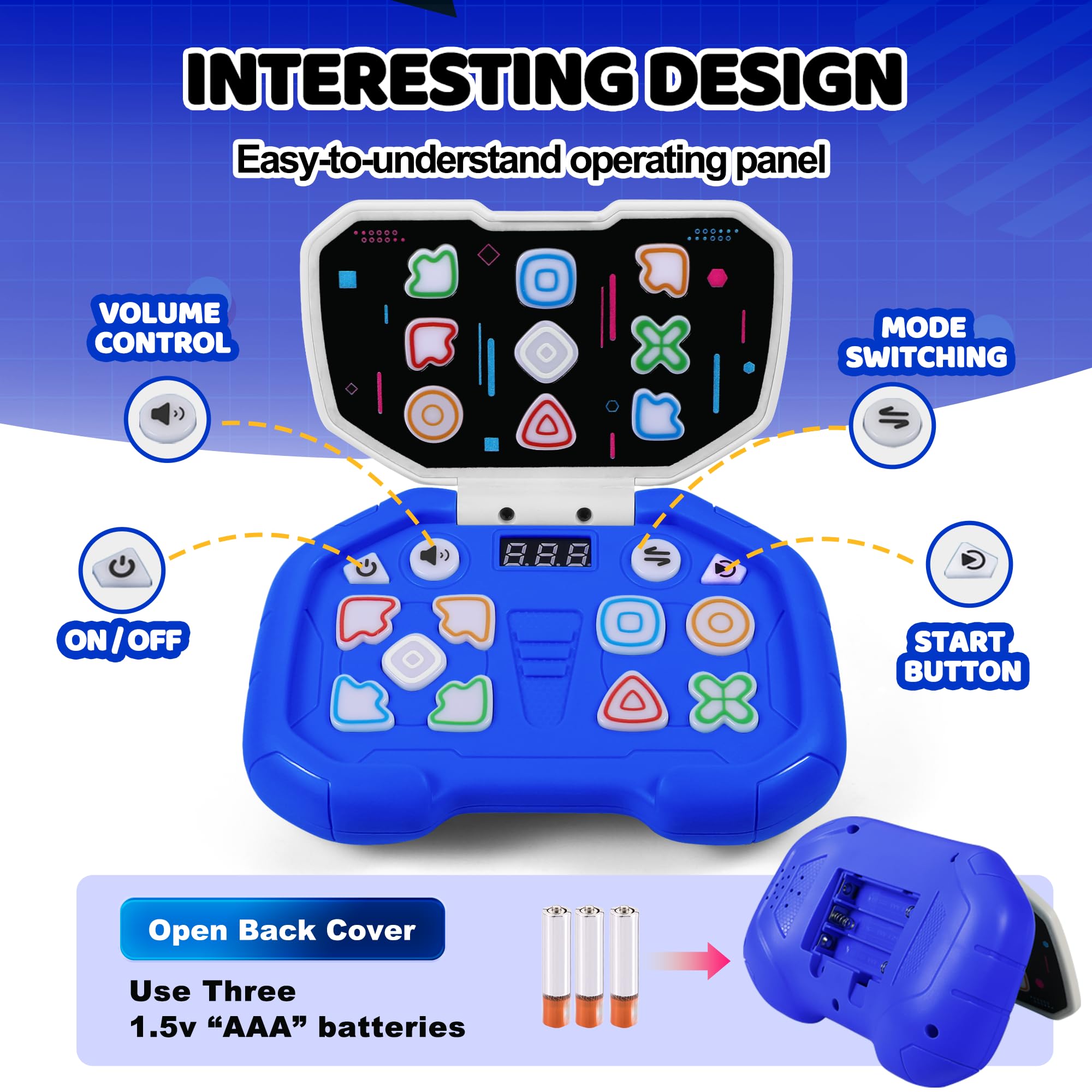 Fast Push Game 4 Modes Handheld Dance Toy - ADHD Focus & Memory Training Gift for Kids - Perfect for Birthday Parties & Classroom Breaks