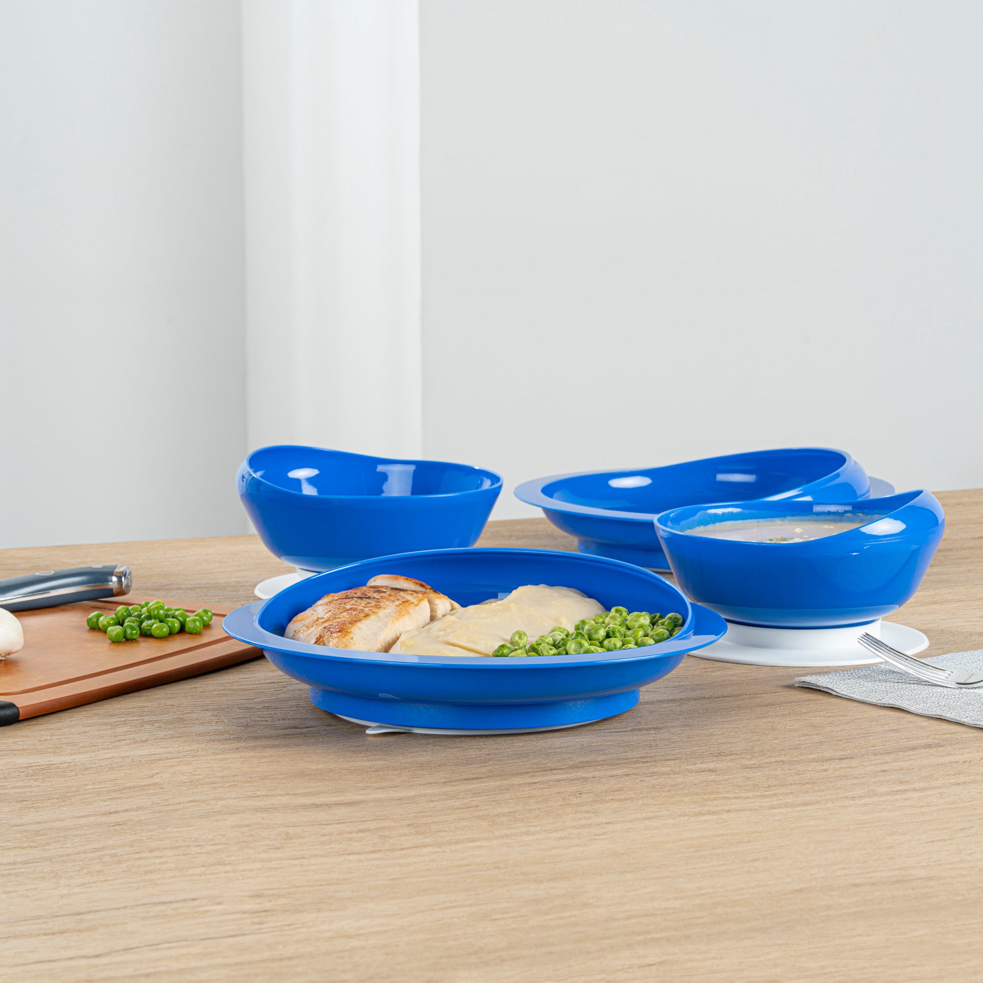 Spill-Proof Baby Feeding Set with Suction Base - 2-Piece Scoop Plate & Bowl Combo for Toddlers | BPA-Free Plastic Dishware | Ideal for High Chair, Travel & Mess-Free Meals
