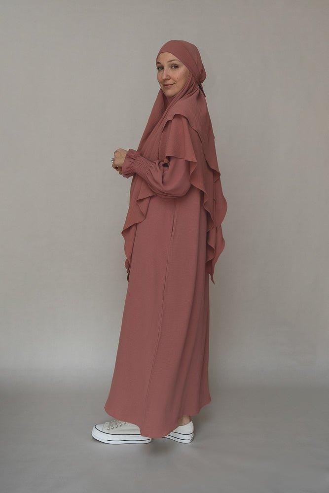 Elegant Dusty Pink Wrinkle-Free A-Line Maxi Dress with Pockets | Perfect for Summer Weddings, Beach Vacations & Casual Outings