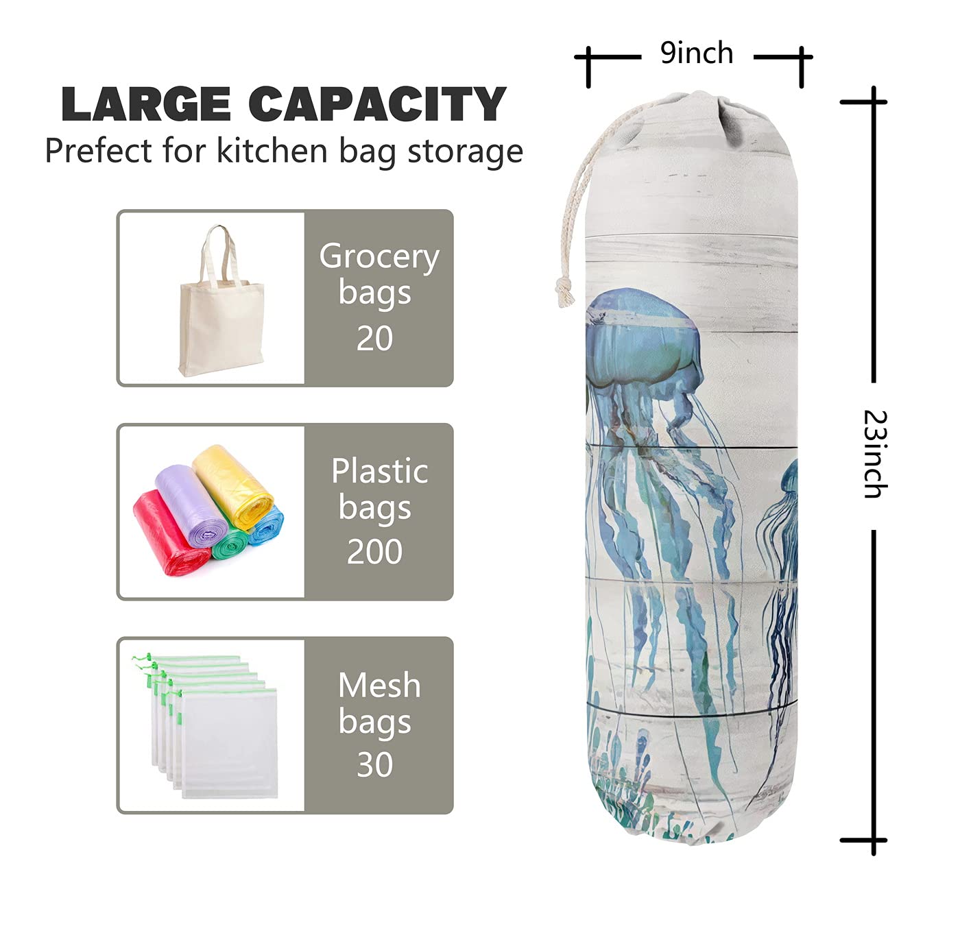 Funny Grocery Bag Holder Organizer - Wall Mount Plastic Bag Storage Container & Dispenser - Perfect Gift for Family & Friends - Ideal for Kitchen, Pantry, or Garage Organization