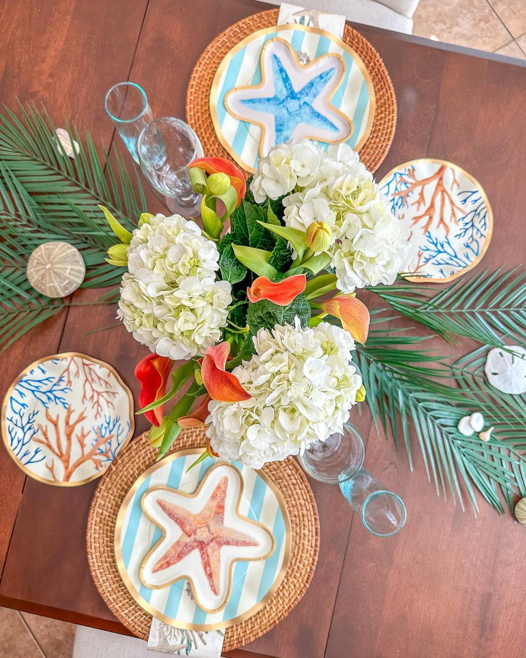 Starfish Die-Cut Salad Plates - Set of 8, Ocean-Themed Dinnerware for Beach Parties, Seafood Dinners & Coastal Home Decor