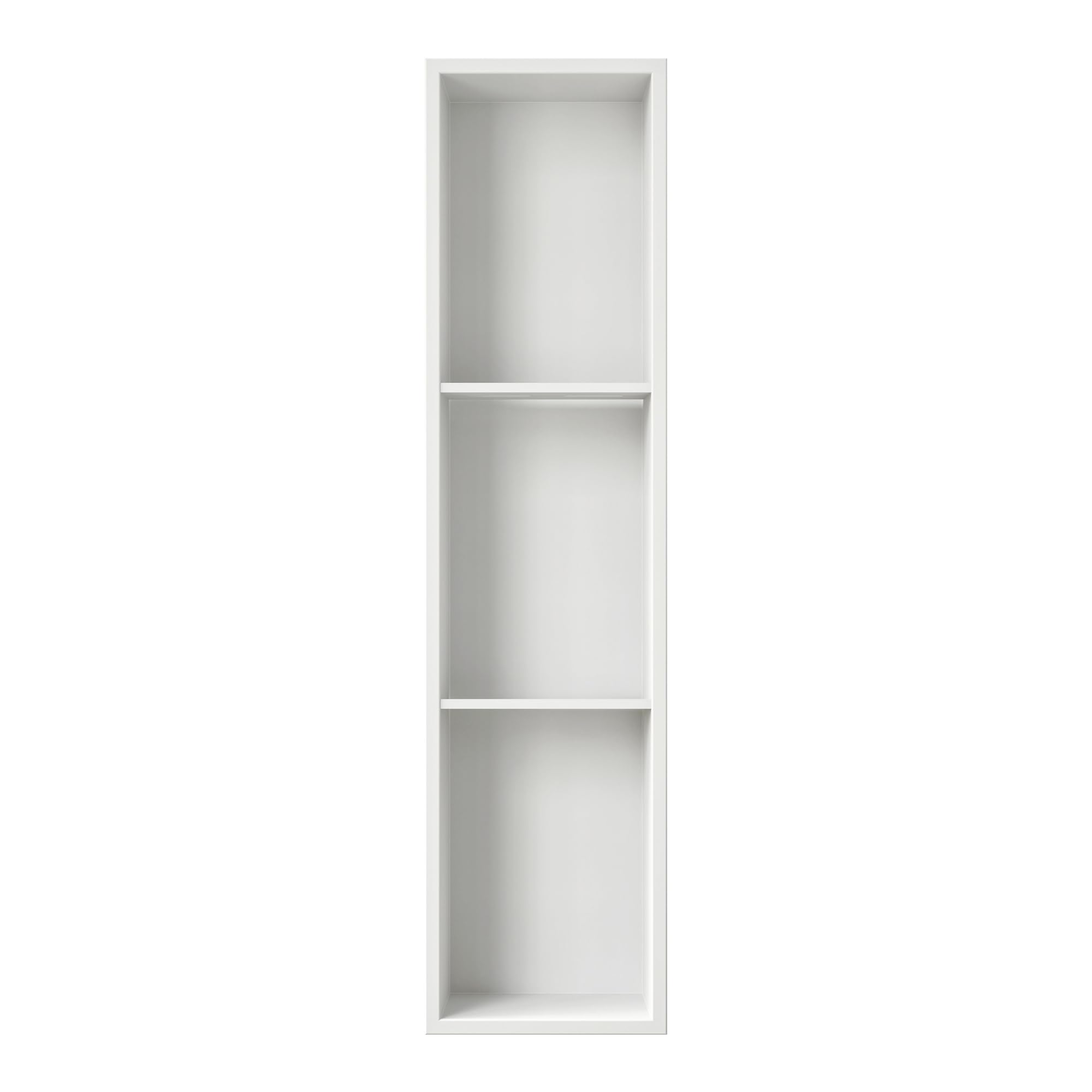 Neodrain 8X36 Inch White 3-Tier Stainless Steel Shower Niche - No Tile Required Recessed Bathroom Storage Shelf | Built-in Wall Organizer for Shampoo, Soap & Bath Essentials | Perfect for Modern Bathrooms & Spa Showers