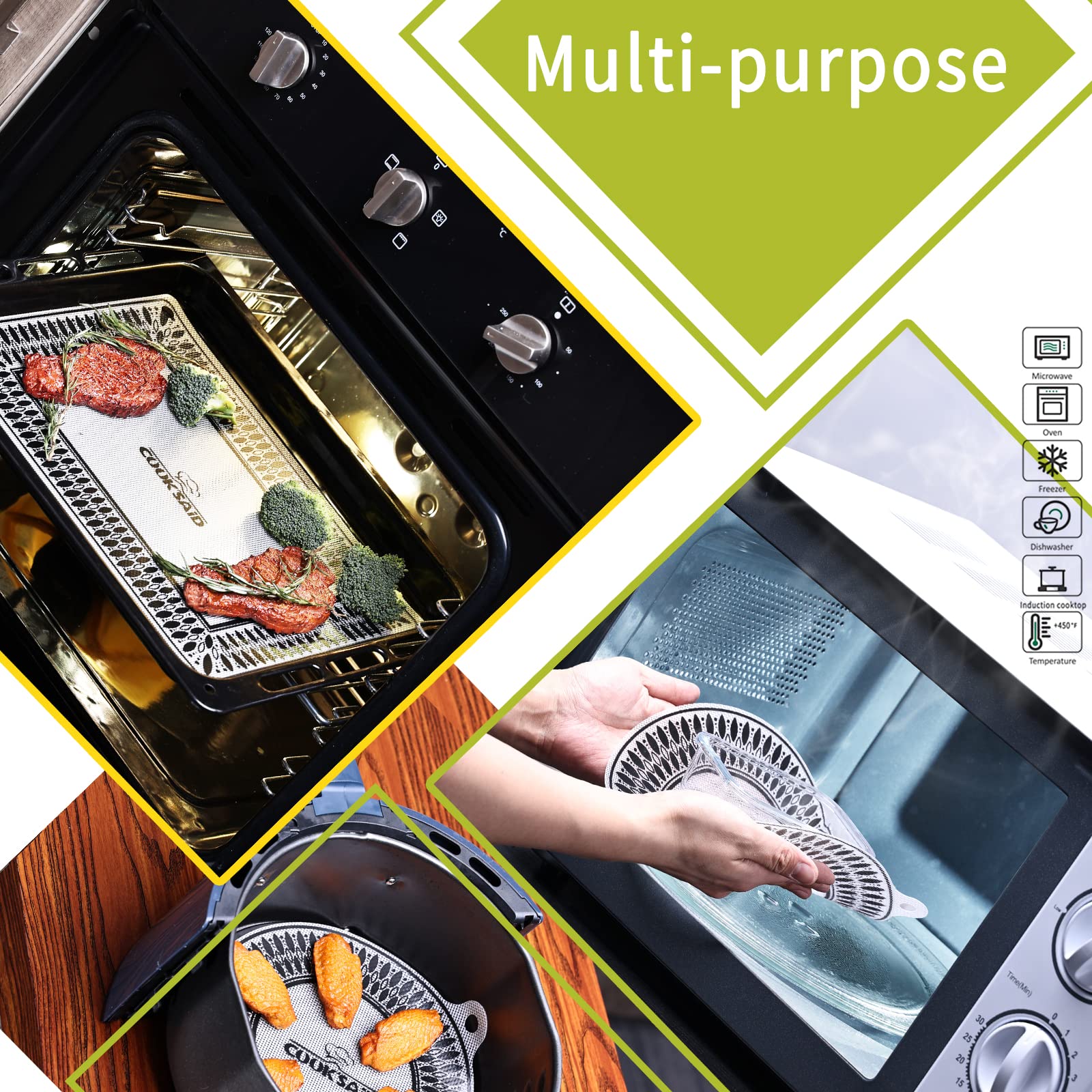 2-Pack Magnetic Induction Cooktop Protector Mats - Heat-Resistant Silicone Stove Cover for Induction Stoves (11 Inch, Logo CK) - Perfect for Kitchen Countertop Protection & Spill Prevention