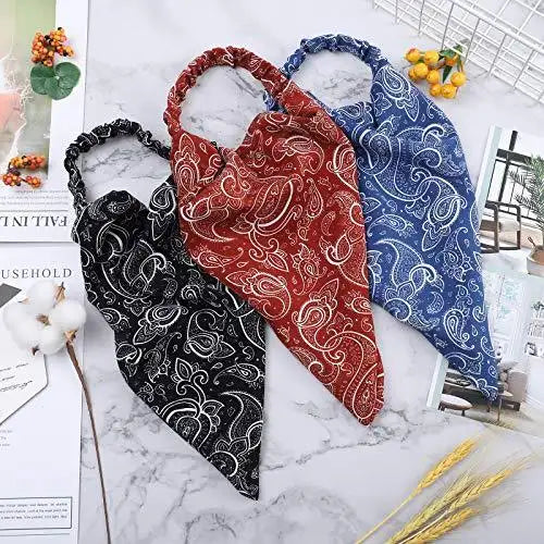 Floral Elastic Hair Kerchief Scarf Set of 3 - Stylish Headbands for Women, Girls | Perfect for Summer, Beach, Yoga, and Outdoor Activities