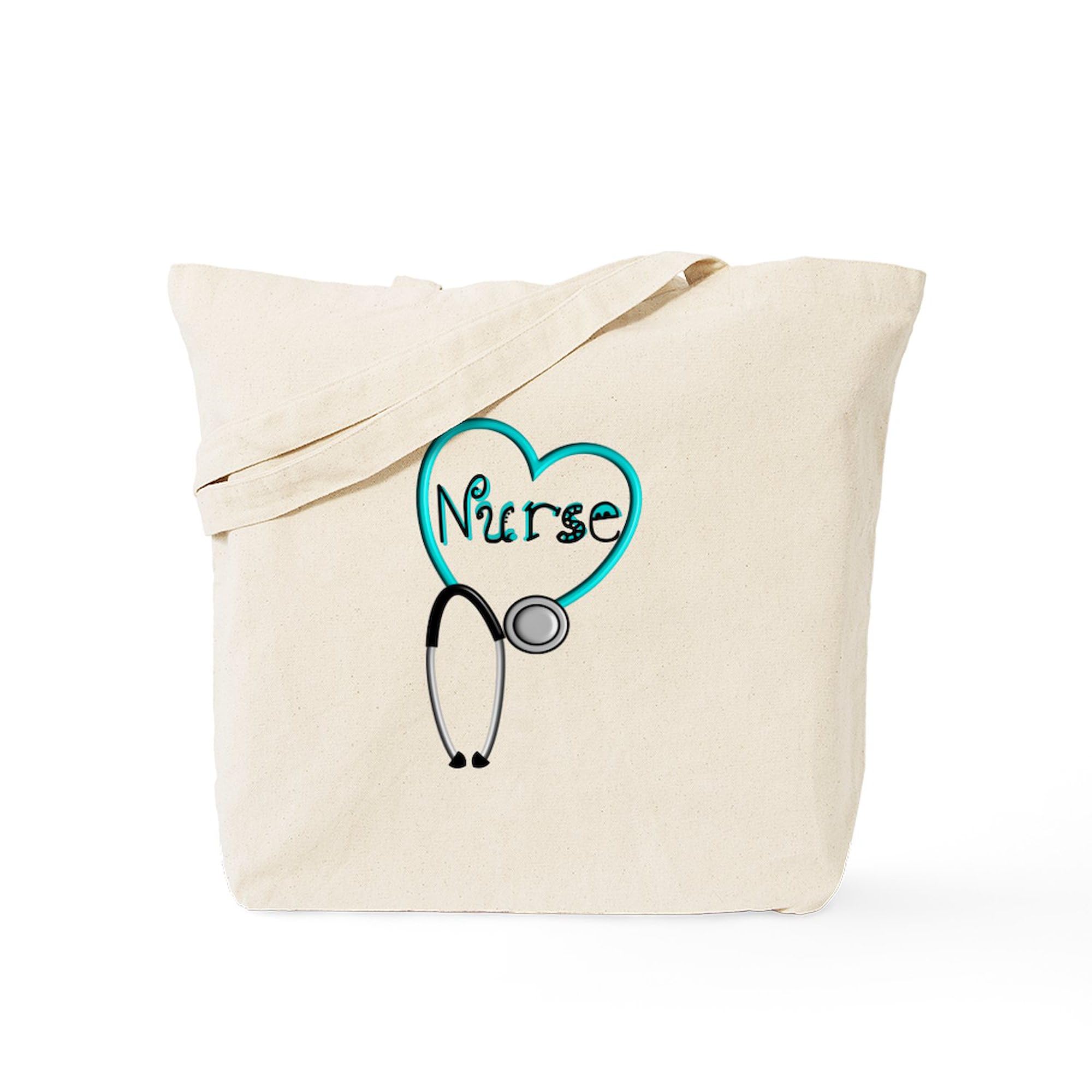 Nurse Blue Stethoscope Tote Bag - Natural Canvas Reusable Shopping Bag for Medical Professionals & Students | Perfect for Work, School & Groceries